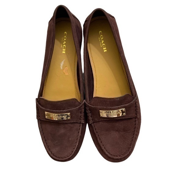 Coach maroon suede leather loafer shoes - Picture 1 of 8
